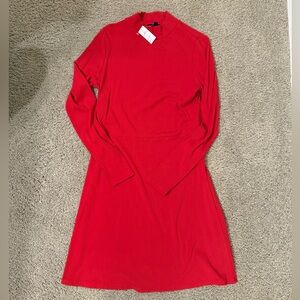 Banana Republic Vibrant Red Long Sleeve Dress